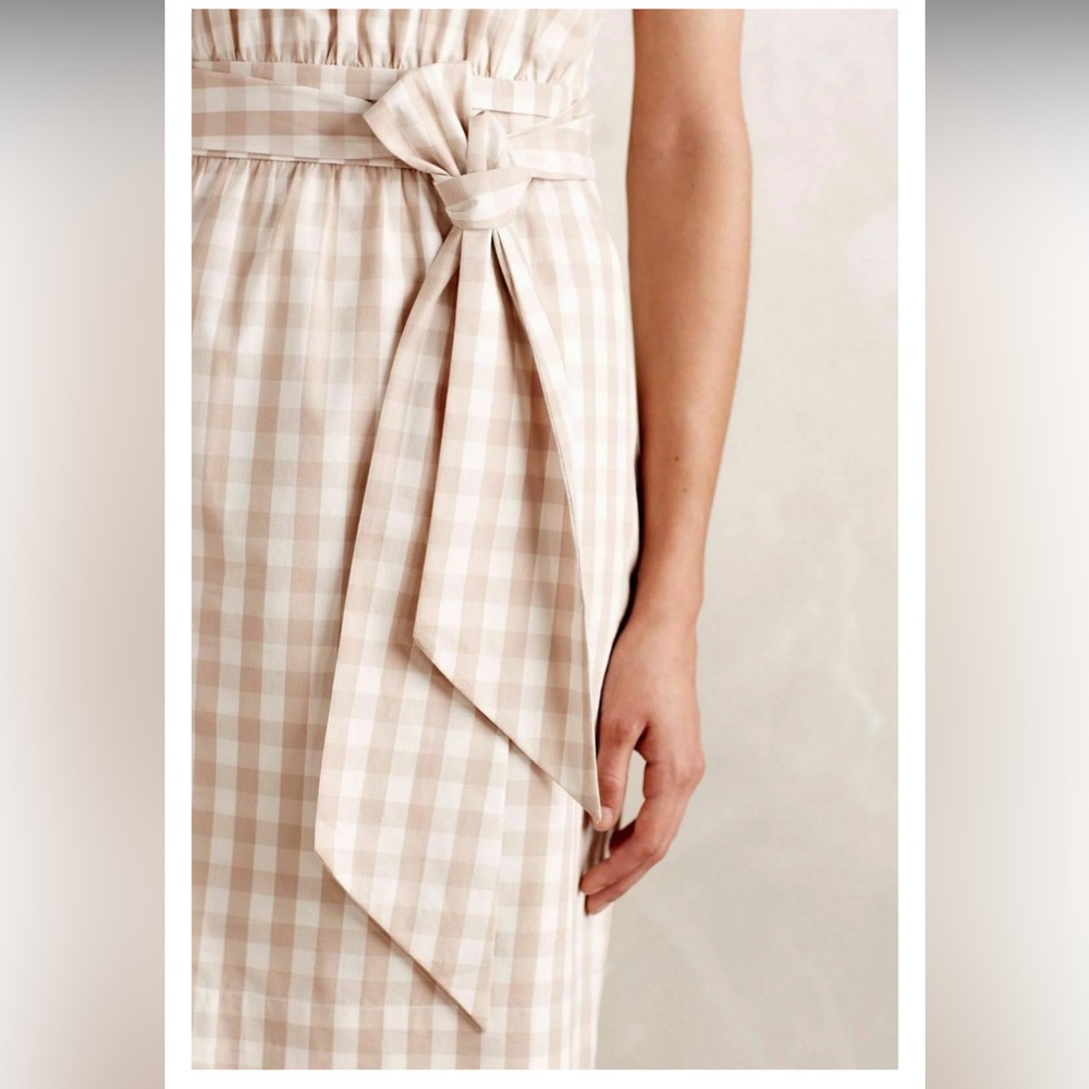 HD Paris Anthropologie Poplin Sheath Dress. Waist tie is coming loose, easy fix. - Picture 3 of 9
